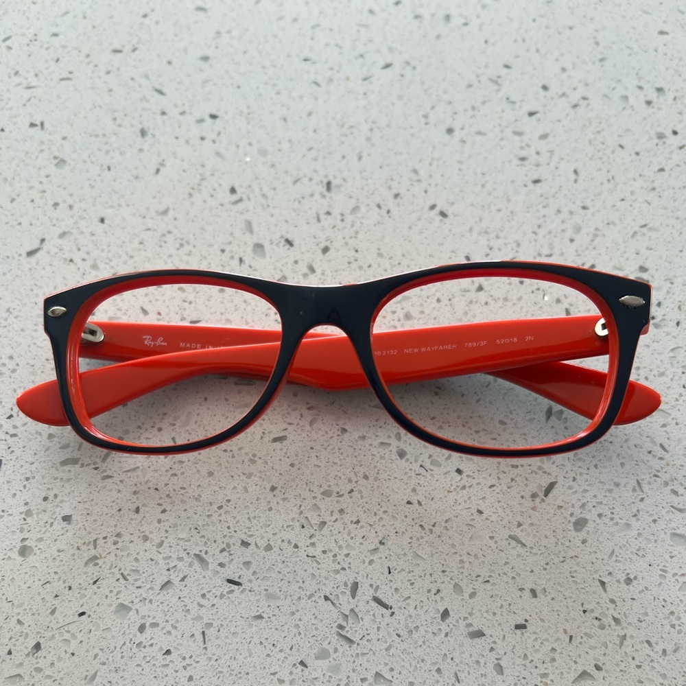 Navy Blue and Orange Ray Ban Frames